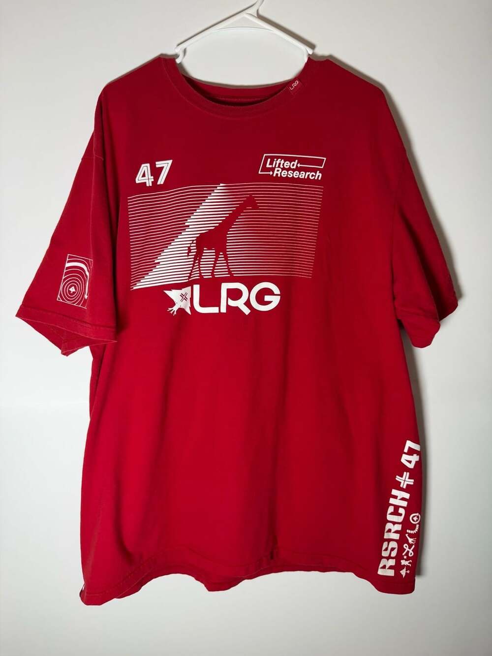 Lrg Lifted Research Group 47 Giraffe Red Graphic T-Shirt 3XL